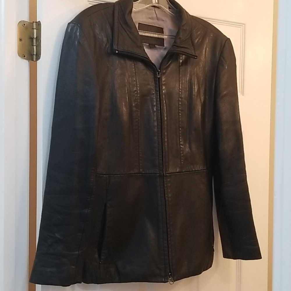Genuine black leather jacket